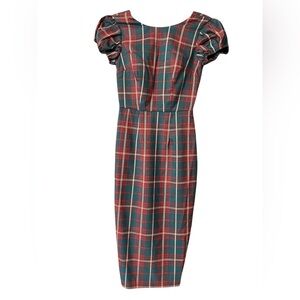 Collectif Demira Lake Check Pencil dress in teal nwt